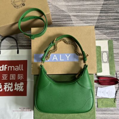 一比一GUCCI古驰雙女款綠色731817腋下包肩包