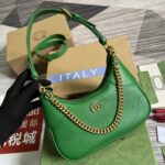 一比一GUCCI古驰雙女款綠色731817腋下包肩包