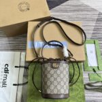 高仿包包GUCCI古驰雙760199杏啡水桶包