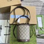 高仿包包GUCCI古驰雙760199杏啡水桶包