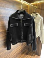 頂級Loewe羅意威秋冬新款黑色外套夾克保暖