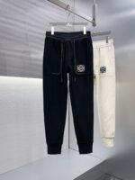 高仿Loewe羅意威黑色秋冬新款運動褲水貂絨一體加絨褲