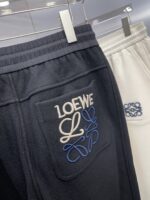 高仿Loewe羅意威黑色秋冬新款運動褲水貂絨一體加絨褲