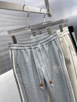頂級Loewe羅意威秋冬新款灰色運動褲加絨褲