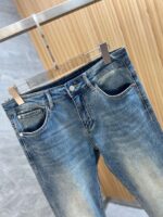 頂級Loewe羅意威新款淺藍色男士牛仔褲長褲