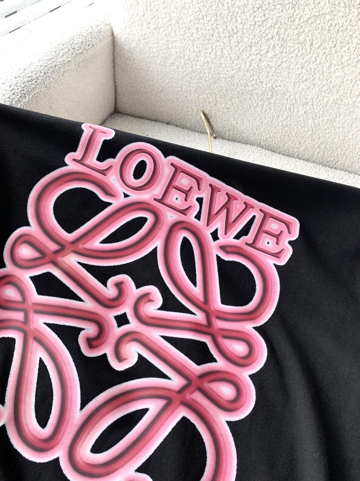 高品質Loewe羅意威春夏黑色情侣款短袖T恤