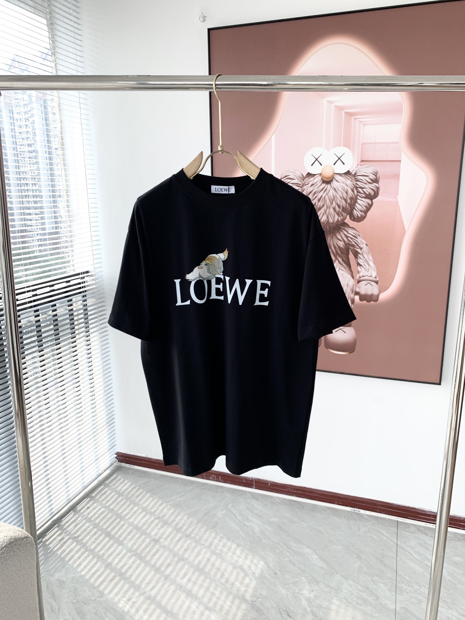 loewe202519012 (1) 高品質Loewe羅意威春夏黑色男女同款短袖T恤
