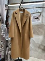 高仿精品Loewe羅意威新款卡其色雙面羊絨長款大衣10%羊絨90%羊毛