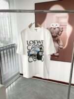 復刻Loewe羅意威春夏白色情侣款最新的贸易订单短袖T恤
