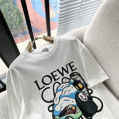 復刻Loewe羅意威春夏白色情侣款最新的贸易订单短袖T恤