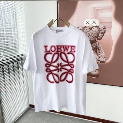 一比一 Loewe羅意威春夏白色情侣款短袖T恤