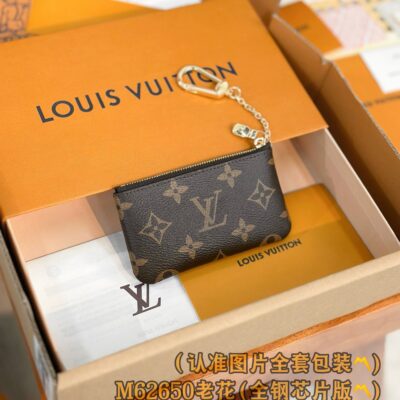 頂級原單高仿LV路易威登M62650鑰匙零錢包 老花