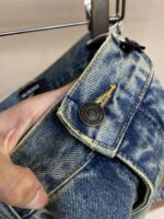 原單Balenciaga巴黎世家新款塗層刷蠟闊腿牛仔褲