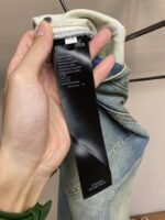 原單Balenciaga巴黎世家新款塗層刷蠟闊腿牛仔褲