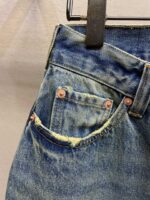 原單Balenciaga巴黎世家新款塗層刷蠟闊腿牛仔褲