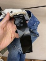 高仿Balenciaga巴黎世家新款塗層刷蠟闊腿牛仔褲