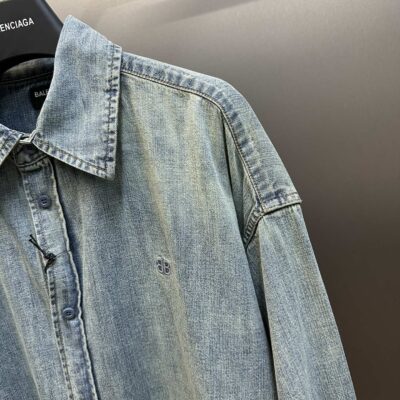 復刻Balenciaga巴黎世家新款街復古牛仔襯衫