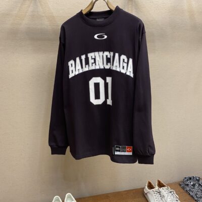 原單Balenciaga巴黎世家BASKETBALL SERIES黑色長袖T恤