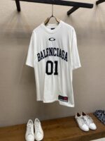 原單Balenciaga巴黎世家BASKETBALL SERIES白色廓形T恤