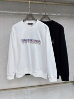 原單Balenciaga巴黎世家新款胸前精緻刺繡字母logo兩色衛衣
