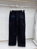 高仿Balenciaga巴黎世家新款男士黑色工裝褲