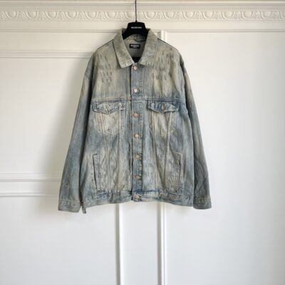 高仿Balenciaga巴黎世家新款高溫燙鑽水洗牛仔外套
