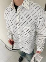 高仿Balenciaga巴黎世家新款滿幅英文字母長袖襯衫