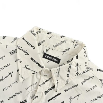 高仿Balenciaga巴黎世家新款滿幅英文字母長袖襯衫