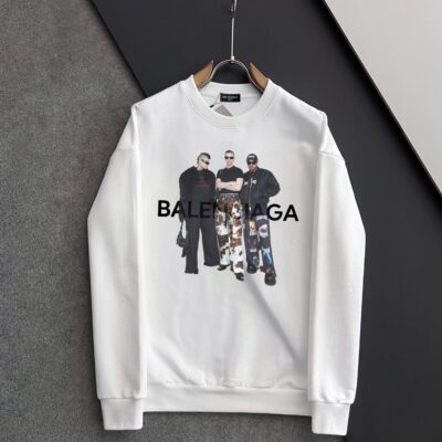 原單Balenciaga巴黎世家新款字母印花白色衛衣