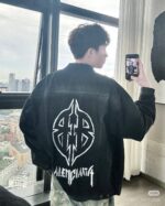 高仿Balenciaga巴黎世家新款後背雙B印花牛仔外套