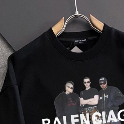頂級Balenciaga巴黎世家新款字母印花黑色衛衣