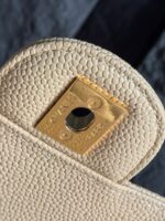 高仿網站chanel香奈兒新款CF杏色單肩包金扣AS1112