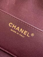 原單chanel香奈兒新款棗紅色保齡球油蠟羊皮斜挎包AS5125