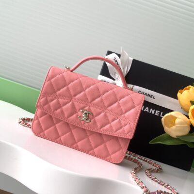 原單chanel香奈兒新款金扣手提雙肩包