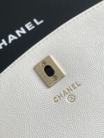 頂級高仿chanel香奈兒新款白色金扣手提雙肩包