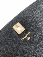 高仿網站chanel香奈兒新款黑色金扣手提雙肩包