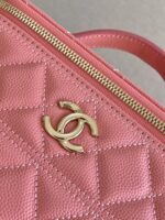 chanel香奈兒原單新款粉色時尚小巧鏈條口紅包金扣小羊皮
