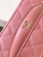 chanel香奈兒原單新款粉色時尚小巧鏈條口紅包金扣小羊皮