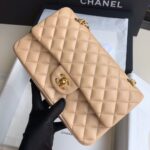 原單chanel香奈兒 Classic Flap Bag小羊皮杏色口蓋包