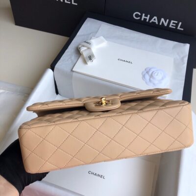 原單chanel香奈兒 Classic Flap Bag小羊皮杏色口蓋包