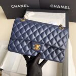 原單chanel香奈兒 Classic Flap Bag小羊皮寶藍口蓋包
