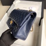 原單chanel香奈兒 Classic Flap Bag小羊皮寶藍口蓋包