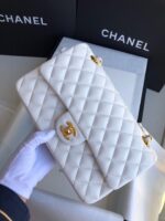 頂級chanel香奈兒 Classic Flap Bag小羊皮白色口蓋包