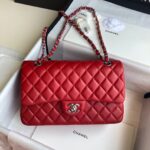 頂級chanel香奈兒 Classic Flap Bag小羊皮大紅口蓋包