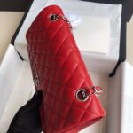 頂級chanel香奈兒 Classic Flap Bag小羊皮大紅口蓋包