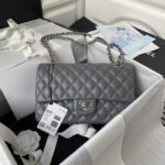 原單chanel香奈兒 Classic Flap Bag 灰色斜挎包A01112