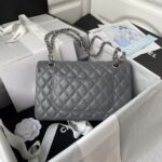 原單chanel香奈兒 Classic Flap Bag 灰色斜挎包A01112