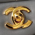 原單chanel香奈兒Classic Flap Bag 灰色金扣斜挎包A01112