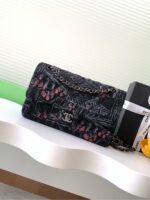高仿精品chanel香奈兒新款CF毛呢帆布斜挎包AS1112