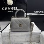 頂級Chanel香奈兒新款mini coco handle nano魚子醬皮紋手提挎包